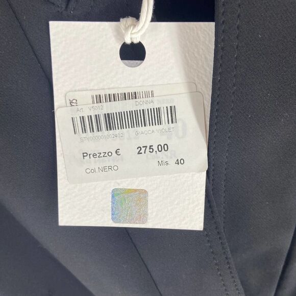 Violet black structured puff sleeve blazer Womens IT 40 US 6 NWT - Picture 3 of 7